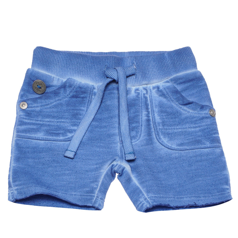 Pantaloni albaștri, scurți, din bumbac, cu talie elastică, pentru băieți  153914