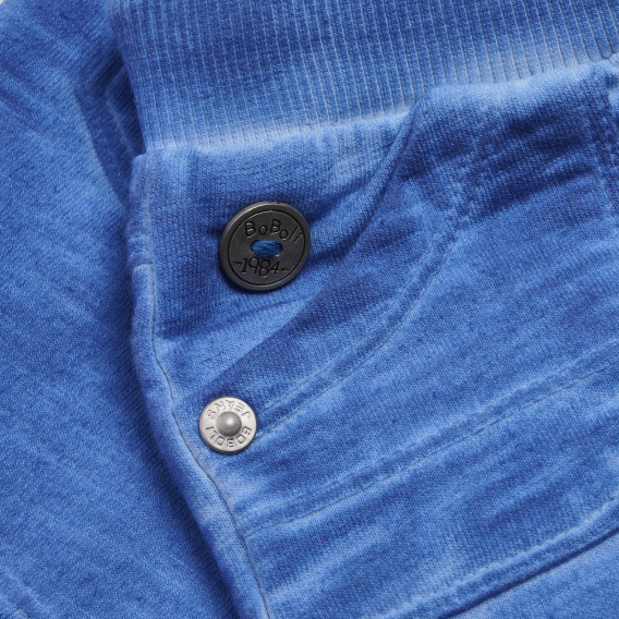 Pantaloni albaștri, scurți, din bumbac, cu talie elastică, pentru băieți Boboli 153916 3