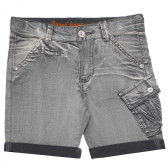Pantaloni scurți din denim cu efect purtat pentru băieți, gri Boboli 153918 