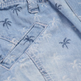 Pantaloni scurți din denim cu imprimeu palmieri albaștri Boboli 153956 3