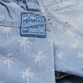 Pantaloni scurți din denim cu imprimeu palmieri albaștri Boboli 153957 4
