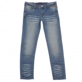 Jeans cu efect purtat pentru fete, albastru Boboli 154008 