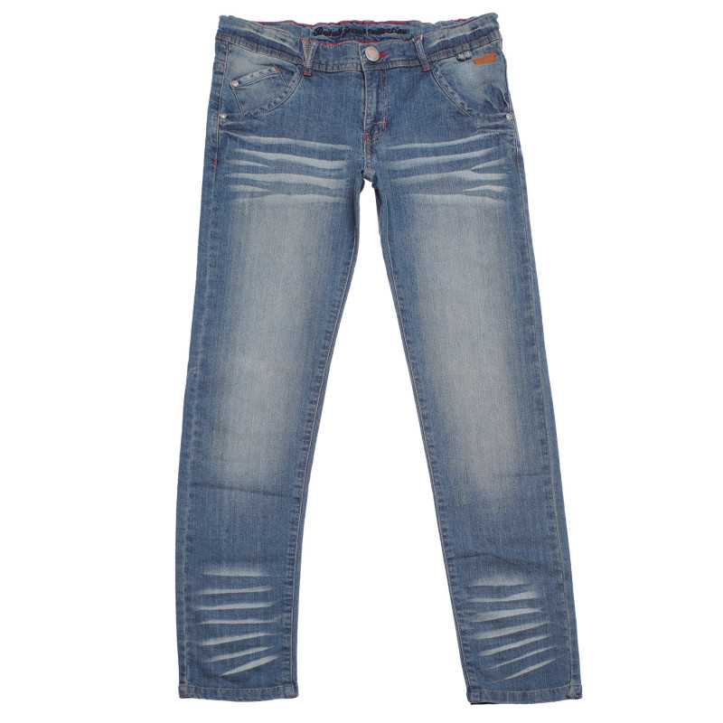 Jeans cu efect purtat pentru fete, albastru  154008