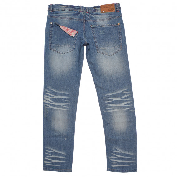 Jeans cu efect purtat pentru fete, albastru Boboli 154009 2