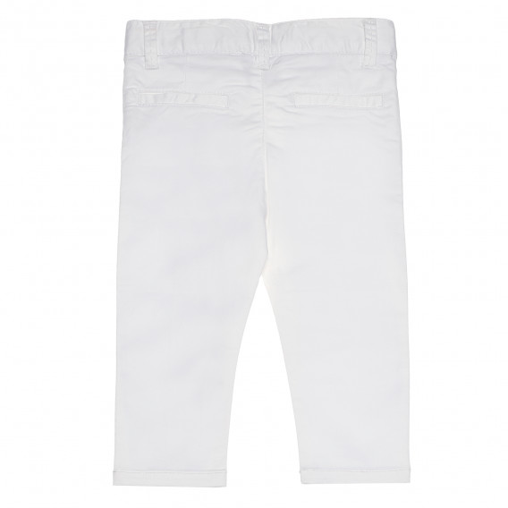 Pantaloni albi, de bumbac, dreapți, pentru fete Boboli 154024 2