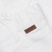 Pantaloni albi, de bumbac, dreapți, pentru fete Boboli 154025 3