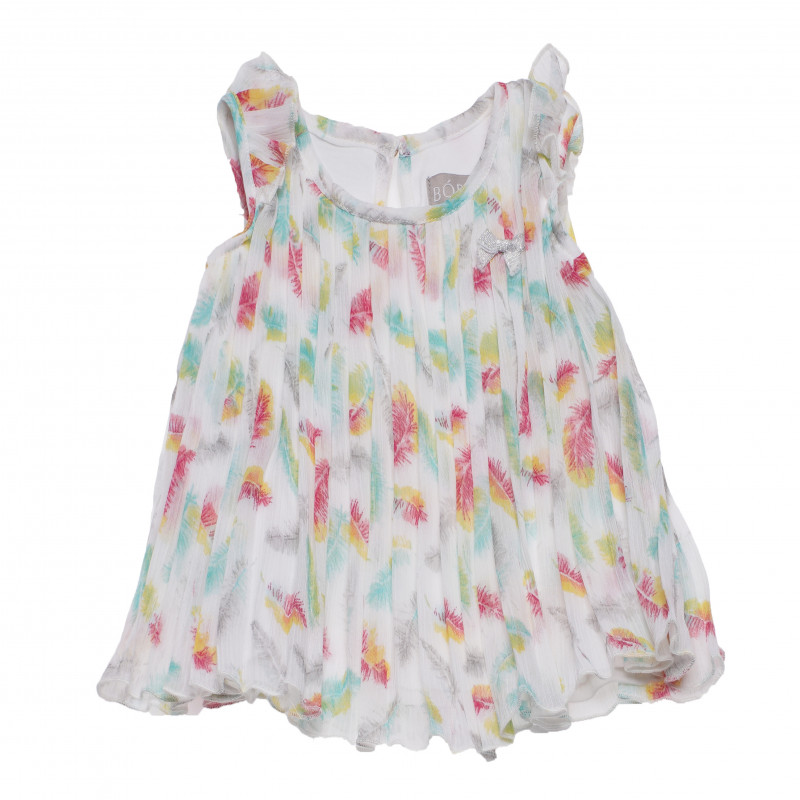 Rochie plisată cu imprimeu colorat pentru fete  154112