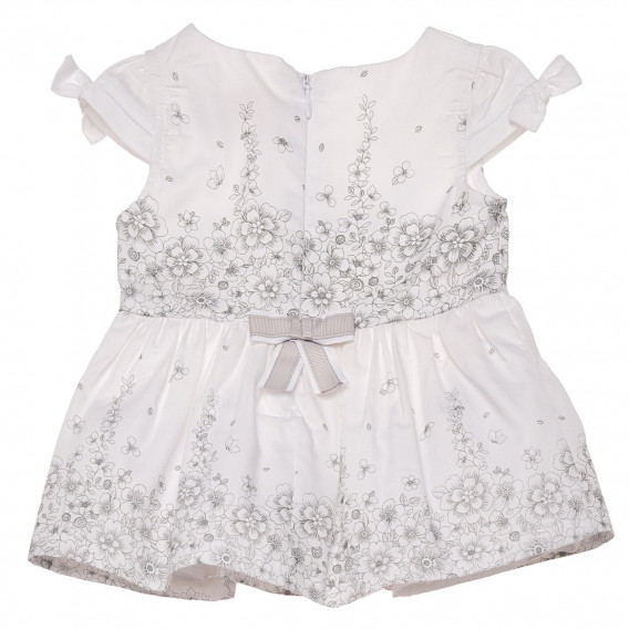 Rochie de bumbac pentru bebeluși, alb-negru floral Boboli 154161 2