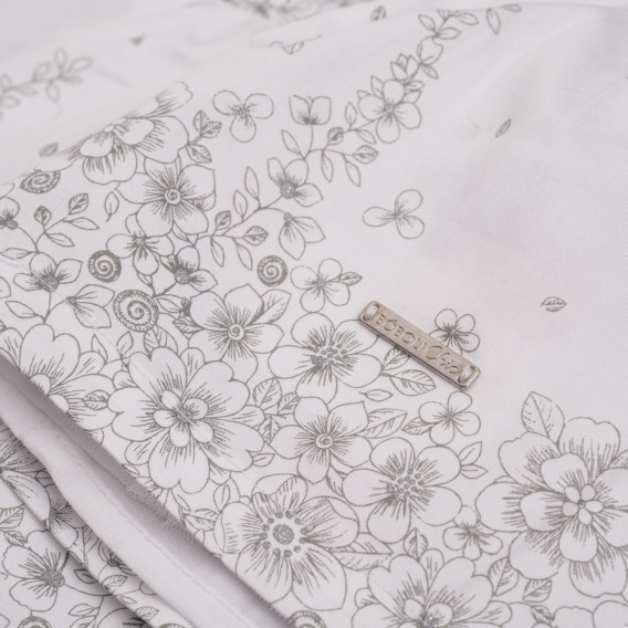Rochie de bumbac pentru bebeluși, alb-negru floral Boboli 154163 4