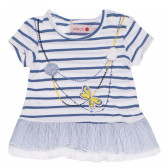 Rochie de bumbac cu dungi albe și albastre, pentru bebeluși  Boboli 154172 