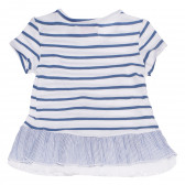 Rochie de bumbac cu dungi albe și albastre, pentru bebeluși  Boboli 154173 2