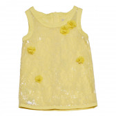 Rochie cu paiete și aplicație de flori pentru fete, galbenă Boboli 154216 