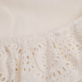 Rochie albă, cu dantelă, pentru fete Boboli 154227 4