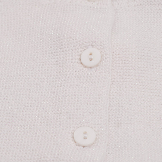 Cardigan alb, cu margini ondulate și fundiță, pentru fetițe Boboli 154275 4