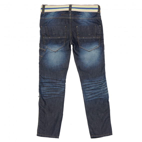 Jeans cu curea în dungi pentru băieți, albastru Tape a l'oeil 154398 4