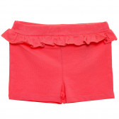 Un set de două părți - rezervor și pantaloni scurți este alb și roz pentru o fată Name it 154433 5