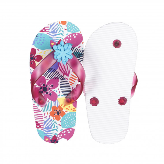 Flip-flops cu o aplicație de flori pentru fete Boboli 154753 3