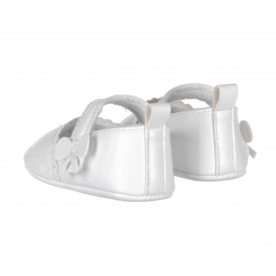 Papucei cu panglici pentru fete, albi Boboli 154770 2