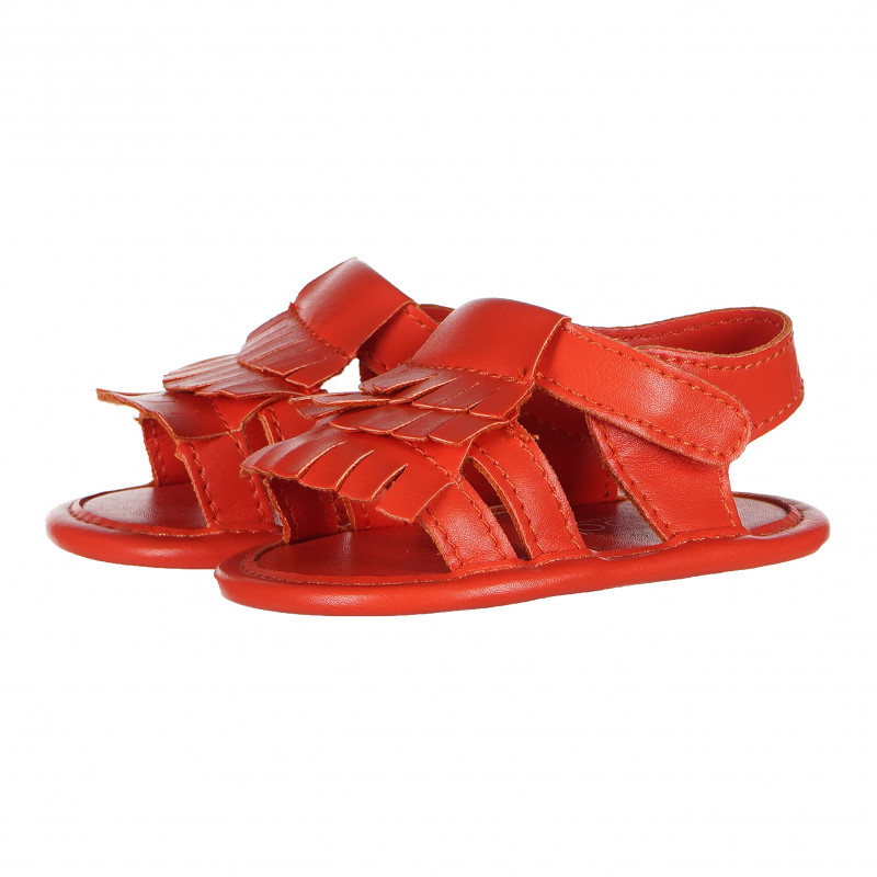 Sandale cu franjuri pentru fetițe, roșii  154772