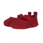 Papucei pentru copii cu găuri decorative și velcro pentru fete, roșii Boboli 154778 