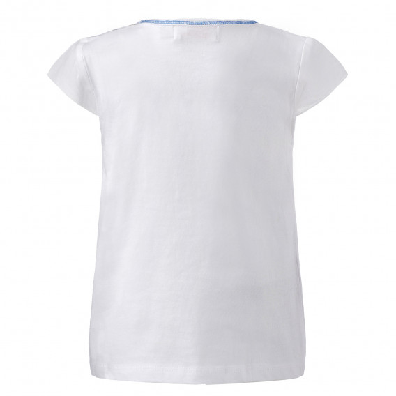 Bluză din bumbac cu imprimeu unei flori pentru bebeluși, albă Boboli 154797 3