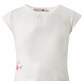 Tricou din bumbac cu imprimeu pentru fetițe, alb Boboli 154802 