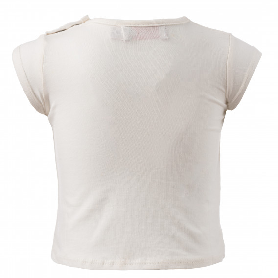 Tricou din bumbac cu imprimeu pentru fetițe, alb Boboli 154803 2