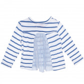 Bluză de bumbac pentru bebeluși albă cu dungi albastre Boboli 154807 2