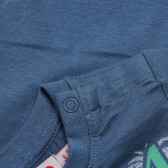 Bluză din bumbac cu mâneci scurte și imprimeu pentru băieți, albastră Boboli 154813 4