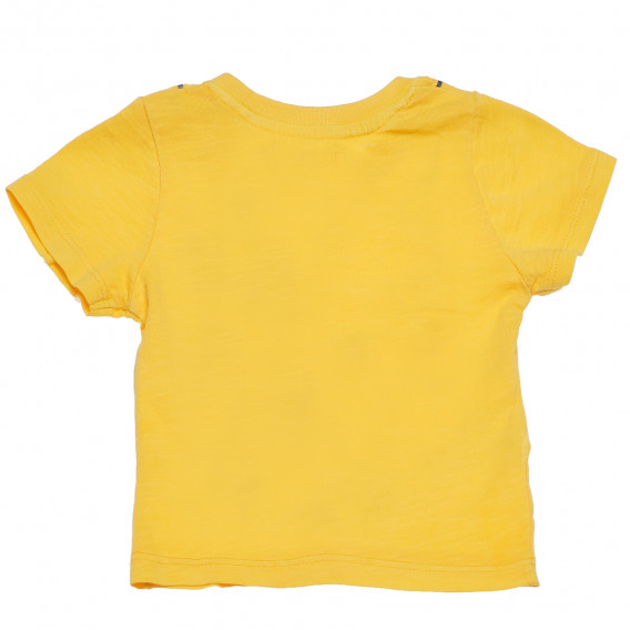 Tricou din bumbac cu imprimeu și buzunar pentru bebeluși, galben Boboli 154847 2