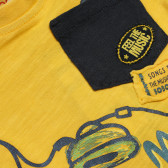 Tricou din bumbac cu imprimeu și buzunar pentru bebeluși, galben Boboli 154848 3