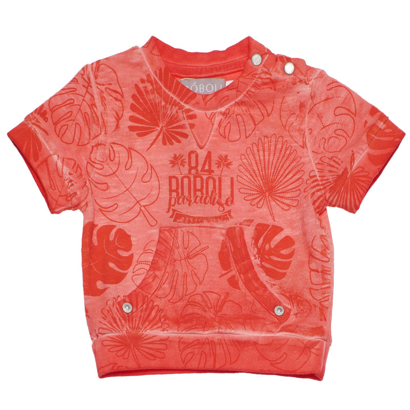 Tricou din bumbac cu imprimeu floral pentru copii, portocaliu  154854