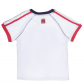 Bluză din bumbac cu mâneci scurte și imprimeu pentru băieți, albă Boboli 154863 2