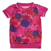 Tricou din bumbac cu efect purtat și imprimeu floral pentru fete, roz Boboli 154885 