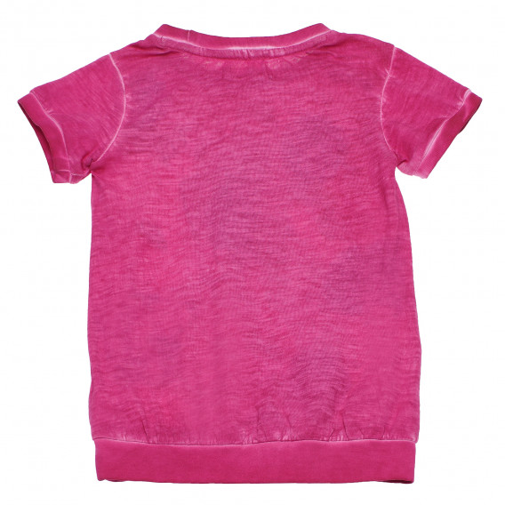 Tricou din bumbac cu efect purtat și imprimeu floral pentru fete, roz Boboli 154886 2