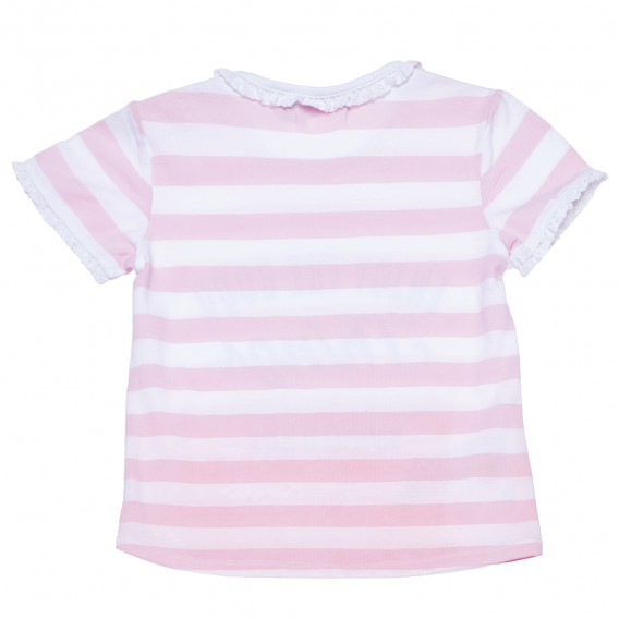 Tricou cu dungi albe și roz pentru bebeluși - Bucurați-vă de viață Boboli 154931 2
