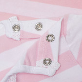 Tricou cu dungi albe și roz pentru bebeluși - Bucurați-vă de viață Boboli 154933 4