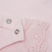 Tricou roz, din bumbac, cu volane și aplicații pentru fetițe Boboli 154941 4