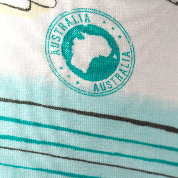 Tricou alb din bumbac, pentru bebeluși - Australia Boboli 154945 4