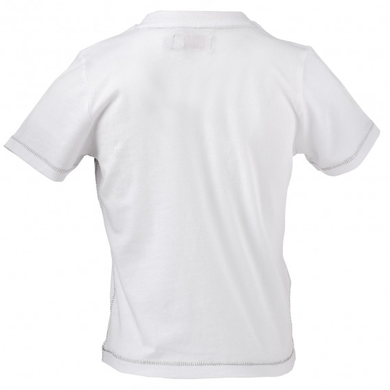 Tricou alb, din bumbac cu imprimeu grafic pentru băieți Boboli 154956 3
