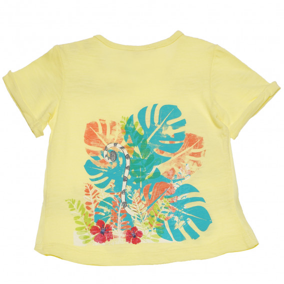 Tricou galben, cu imprimeu pentru fetițe Boboli 154966 2