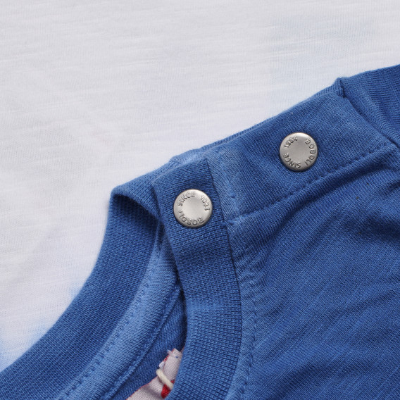 Tricou din bumbac pentru băieți, albastru și alb - Chitară Boboli 154976 4