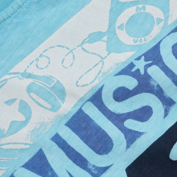 Tricou din bumbac, albastru deschis, pentru bebeluși - Muzică Boboli 154995 3