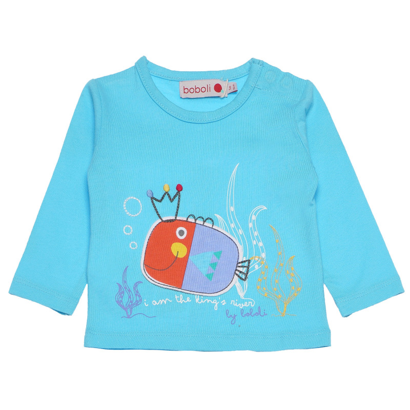 Tricou din bumbac cu imprimeu grafic pentru bebeluși - Pește  155005