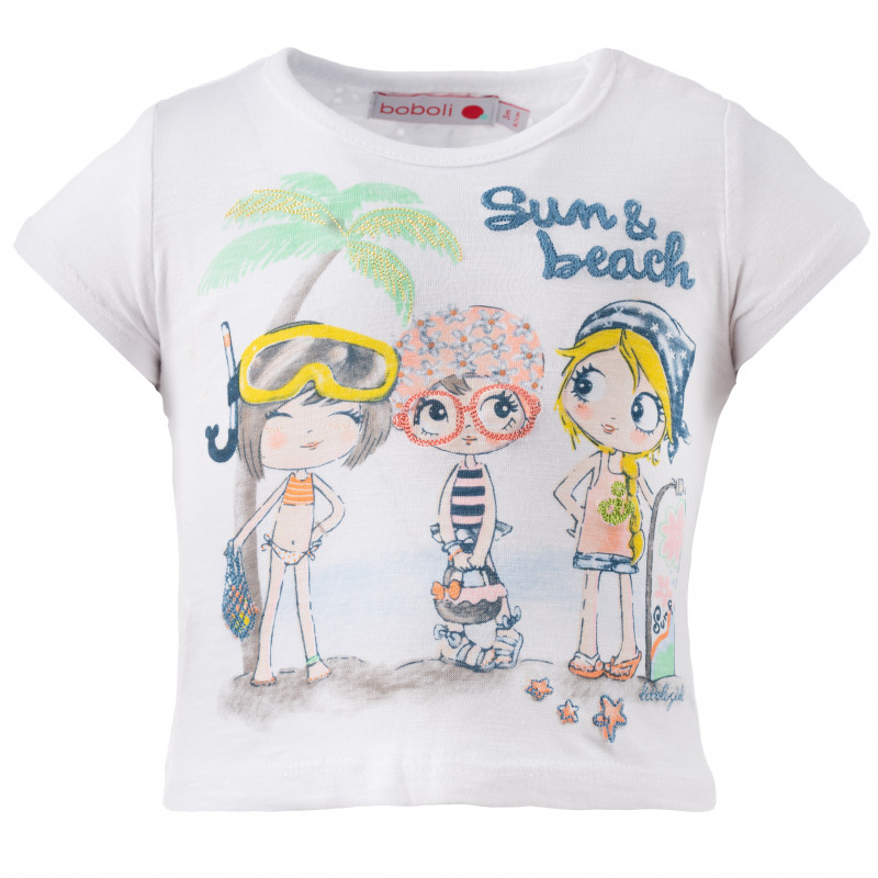 Bluză de bumbac pentru bebeluși - Soare și plajă  155009