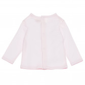 Bluză roz de bumbac pentru fetițe - Păstrați-vă calmul Boboli 155018 2