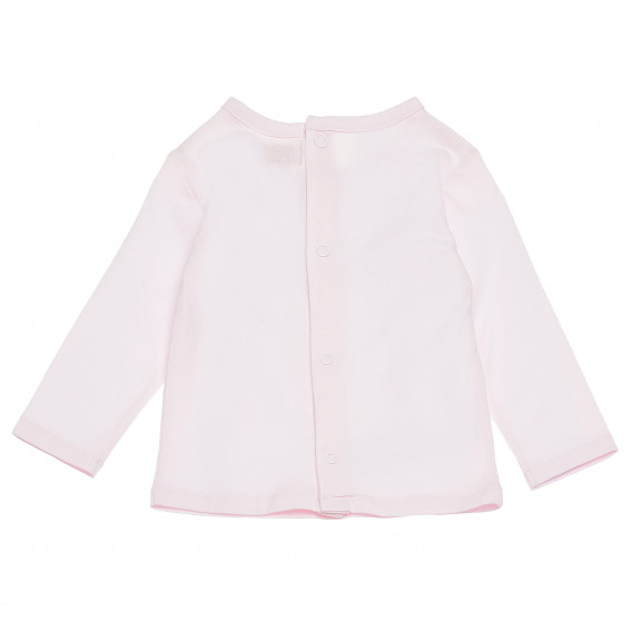 Bluză roz de bumbac pentru fetițe - Păstrați-vă calmul Boboli 155018 2