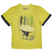 Tricou din bumbac cu imprimeu pentru băieți, galben Boboli 155033 