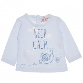 Bluză de bumbac cu inscripție și broderie pentru bebeluși Boboli 155041 