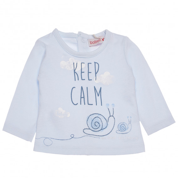 Bluză de bumbac cu inscripție și broderie pentru bebeluși Boboli 155041 